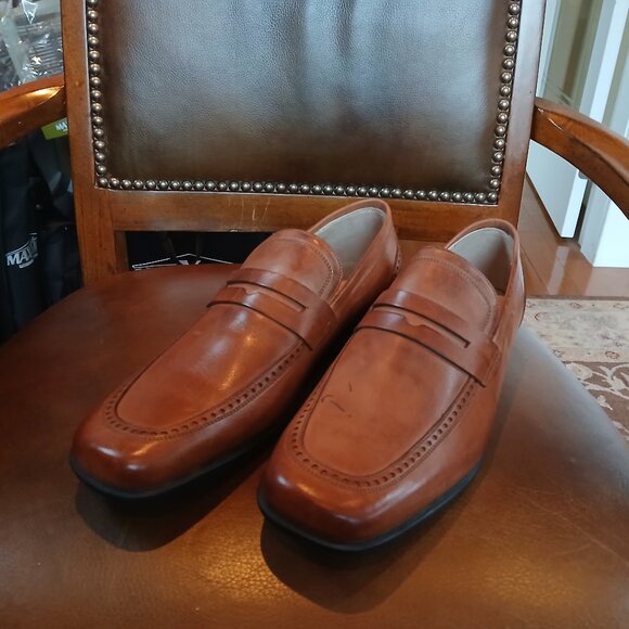 Mens casual slip ons in brown leather. New and unworn. - Picture 1 of 6